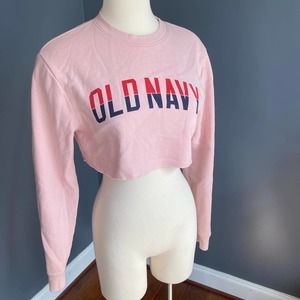 Light pink old navy cropped crew neck pullover